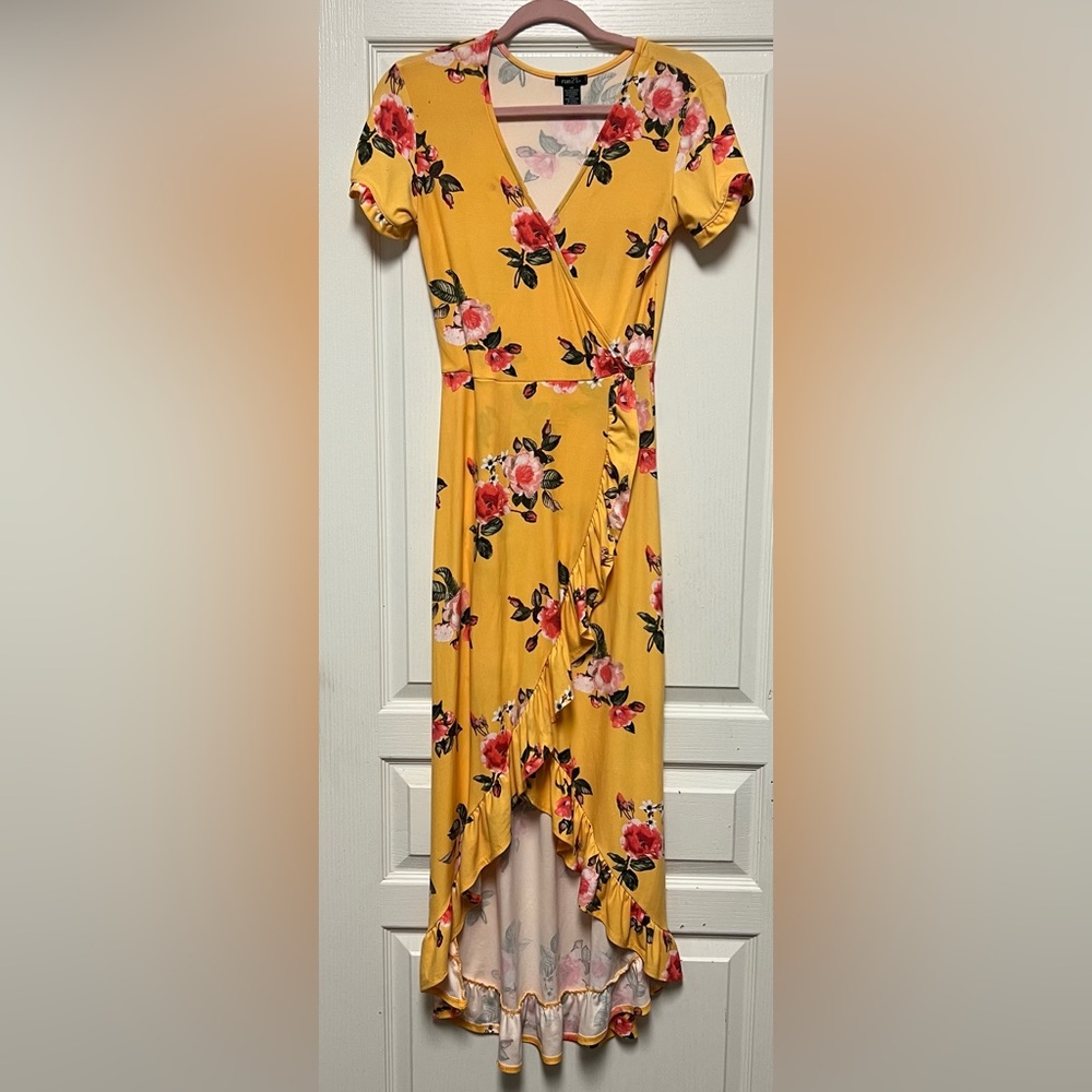 Yellow high-low dress